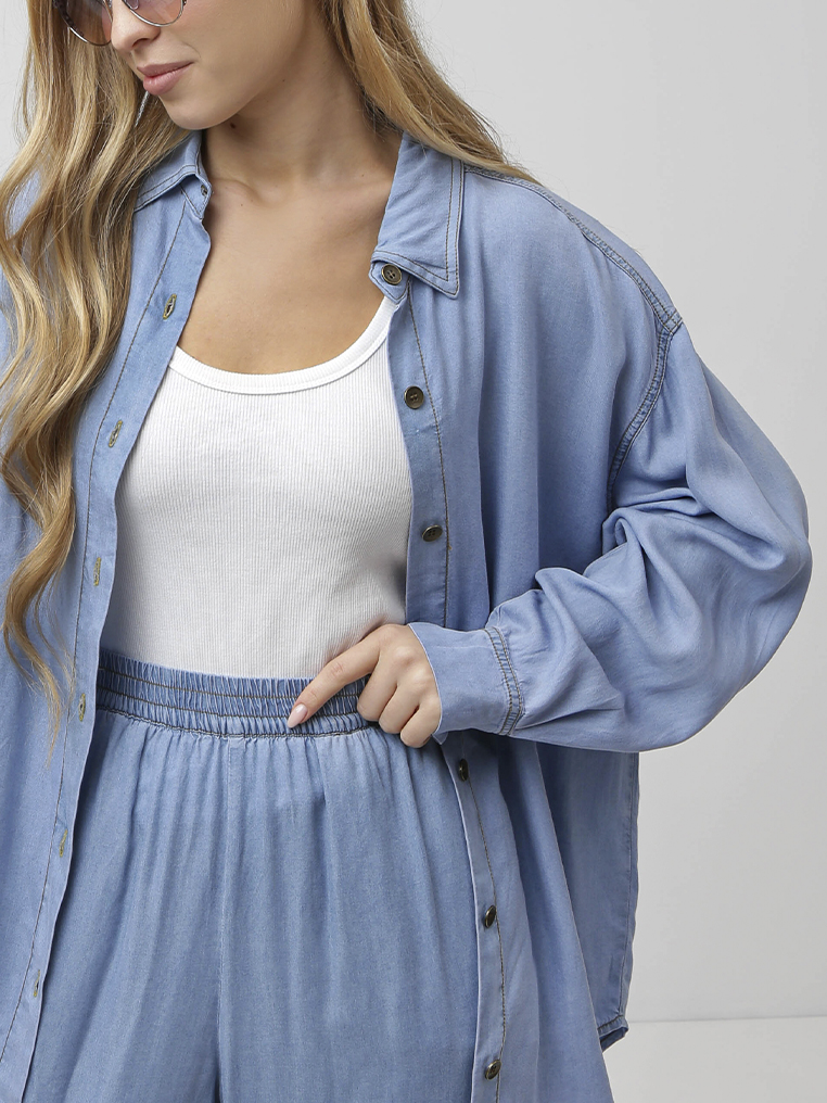 NCF62-112 FABRETTI Блуза женская 100% тенсель