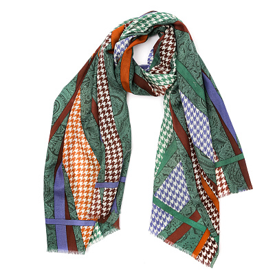 VFGLN10-11  Шарф жен. 100% мерсеризованная шерсть 70x180 FABRETTI 