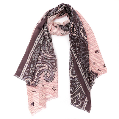 VFGLN7-5  Шарф жен. 100% мерсеризованная шерсть 70x180 FABRETTI 