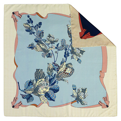 VFV4-9 Платок жен. 100% полиэстер 90x90 FABRETTI