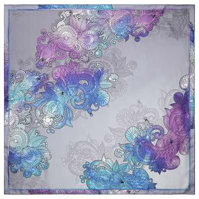 VFS0006-3 Платок жен. 100% шелк 90x90 FABRETTI