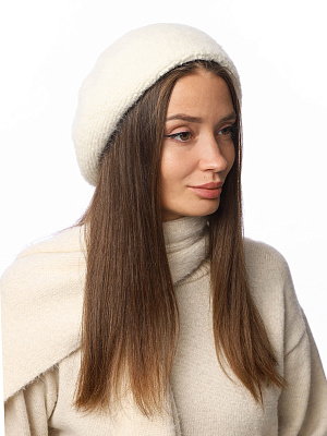 DX16-1 Fabretti Берет женский 50% шерсть 25% ангора 25% полиэстер