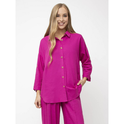 NCF36-73 FABRETTI Блуза женская 70% лён 30% вискоза